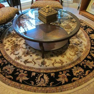8 ft round silk rug