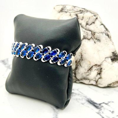 Blue Spinel cuff bracelet