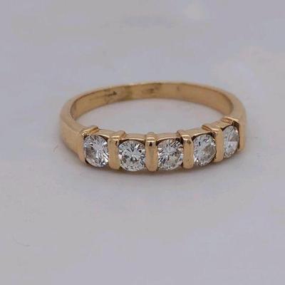 1 carat diamond band in 14k yellow gold size 9.75