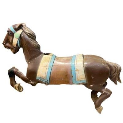 Lot 096  
Vintage Carved Carousel Horse, Brown