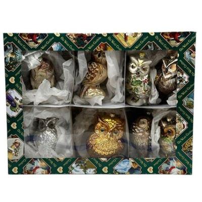 Lot 114  
Set of Eight Ornate Owl Holiday Ornaments