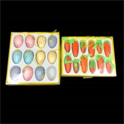 Lot 290-090 
Easter Hanging Ornaments Packs, Small Eggs and Carrots