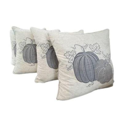 Lot 041-P  
Autumn Embroidered and AppliquÃ© Accent Pillows Set of Four (4)