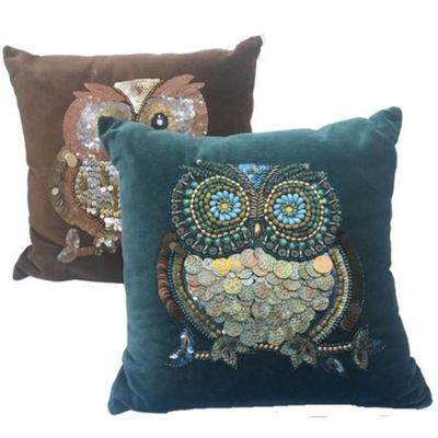 Lot 214-014  
Pair of Pier 1 Imports Sequin Owl Pillows