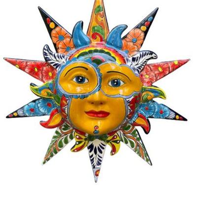 Lot 510  
Talavera Art Sun Face Mexican Pottery Wall Art