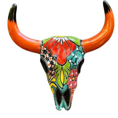 Lot 511  
Talavera Art Steer Skull Mexican Pottery Wall Art