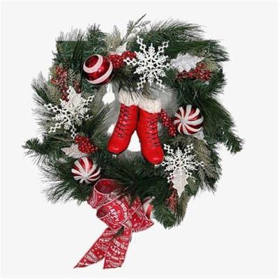 Lot 123 
Ice Skate Themed Holiday Wreath