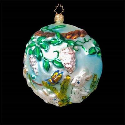 Lot 295-095  
Christopher Radko Bunnies Globe Glass Ornament