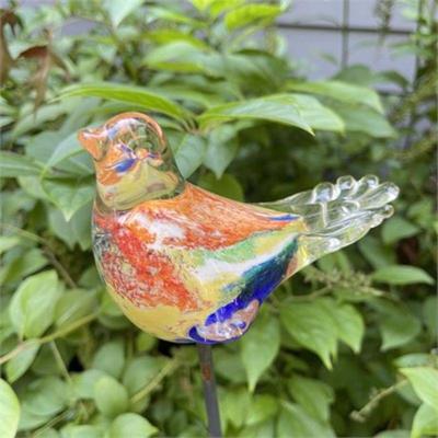 Lot 514 
Art Glass Bird Garden Decor', Multi Color on Stake