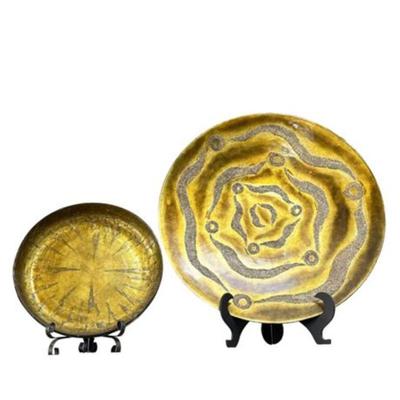 Lot 012  
Decorator Large Ceramic Gold Lacquer Platters