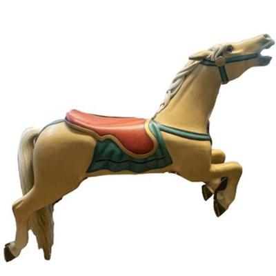 Lot 097  
Vintage Carved Carousel Horse Real Tail, Yellow
