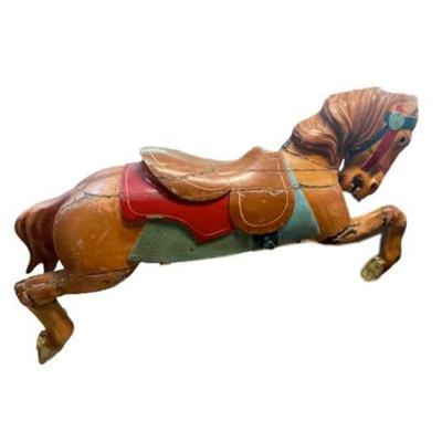 Lot 099 
Vintage Carved Carousel Horse, Chestnut Color