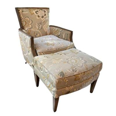 Lot 017-  
Arhaus Furniture Lounge Chair and Ottoman