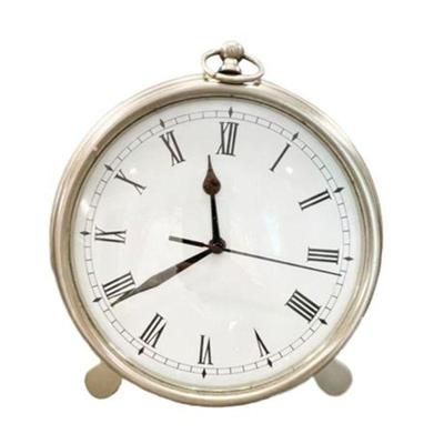 Lot 037  
Pottery Barn Pocket Watch Clock, Pewter Finish