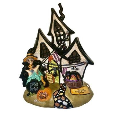 Lot 200-001  
Blue Sky Clayworks Halloween Witch Girtys Dirtys Tealight Candle House