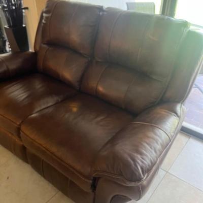 new leather love seat