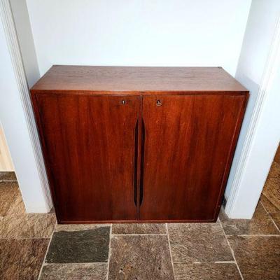 Lot 52 - Mid-Century Modern Style Wood Liquor Cabinet 