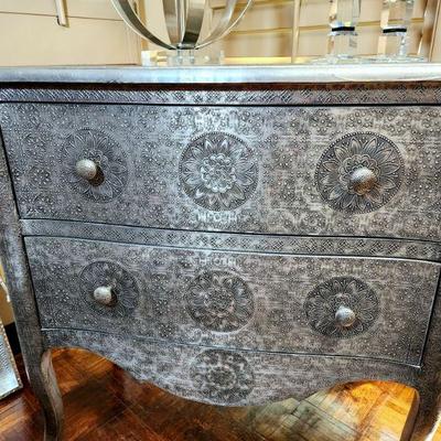 Lot 72 - Silver Chest, Tray, Box, & Stool 