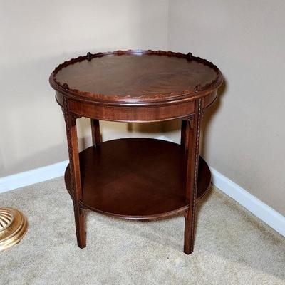 Lot 3 - Vintage Round Wood End Table 