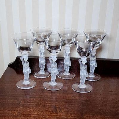 Lot 50 - French "Bacchus" Crystal Liquor Glasses 