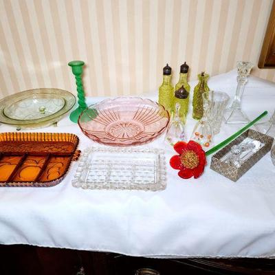 Lot 105 - Depression Glass, Crystal, & More 