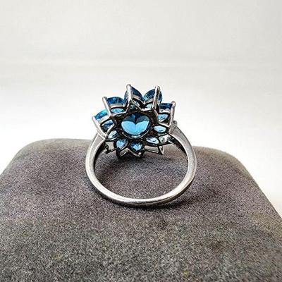 Lot 69 - Blue Topaz Sterling Silver Ring 