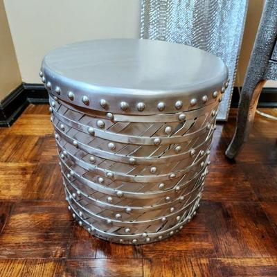 Lot 72 - Silver Chest, Tray, Box, & Stool 