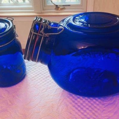 Cobalt Country Kithen Jars 