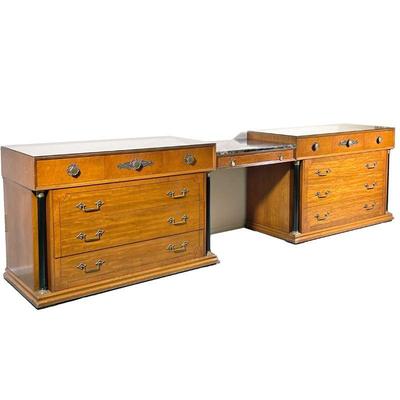 NEOCLASSICAL STYLE CHESTS / VANITY | Bethlehem Furniture (American Made, 20th Century). Pair of French style chests of drawers with small...