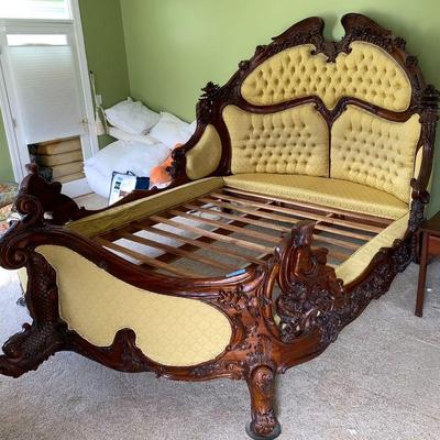 MONUMENTAL CARVED KING SIZE BED