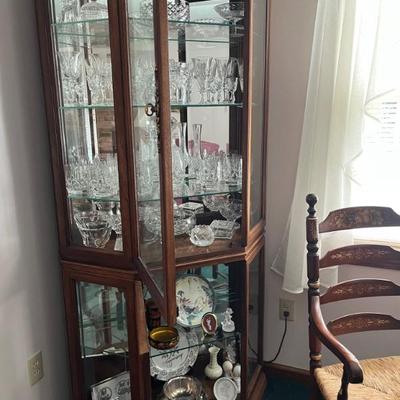 Lighted etagere & Waterford!