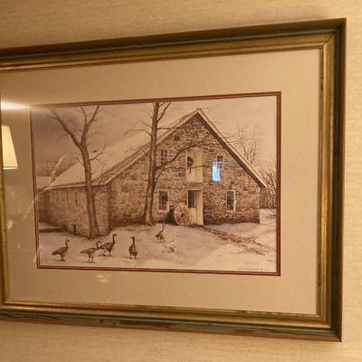 Geese in Winter Painting