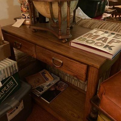 Wood Desk with Bottom Shelf