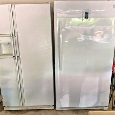 GE profile refrigerator and Sears upright freezer