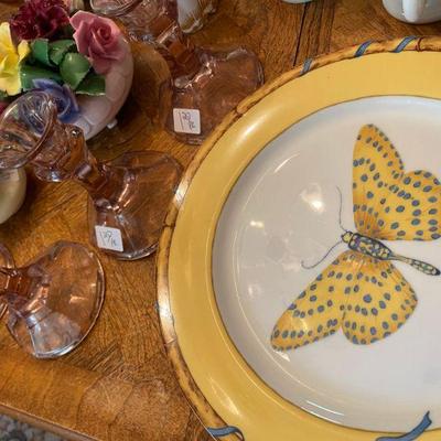 Butterfly plates by Lynn Chase Designs and Crown Royal Decoratives 