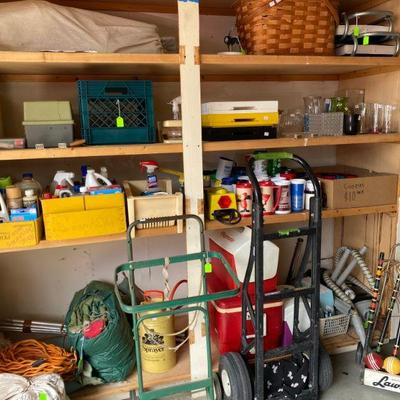 Garage full of jars, tools, camping gear, tool boxes and much more