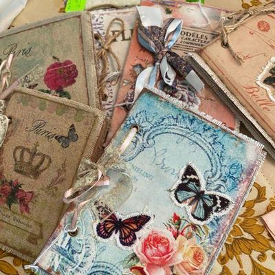 Collection of handmade fabric covered journals