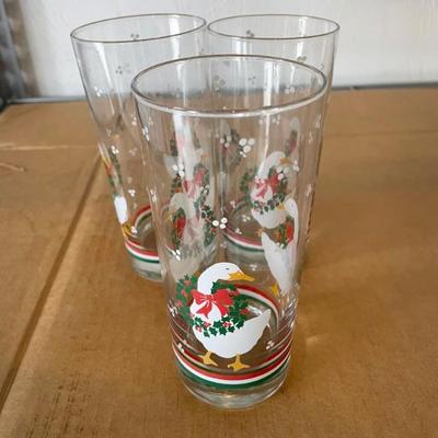 Libbey goose holiday glasses