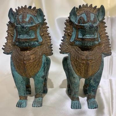 Vintage Thai Singa Guardian Temple Lions/Foo Dogs