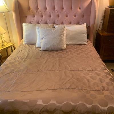 Pink tufted headboard