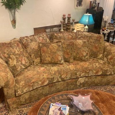 Century Sofa w/ custom upholstery.