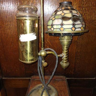 Original antique oil lamp made with vintage cord