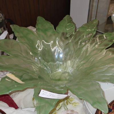 Art deco glass serving dish