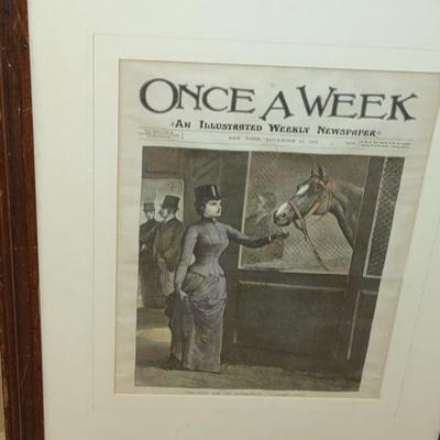 Vintage side saddle print