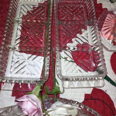 Art deco serving glass dishes