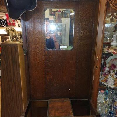 Antique chair used as coat rack