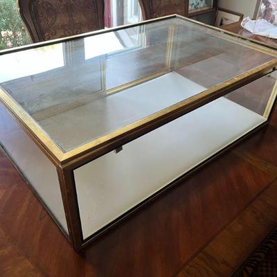 Mastercraft Brass and Glass Curio Cabinets Display Case
