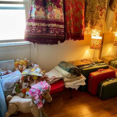 Linens.  Riding horse.