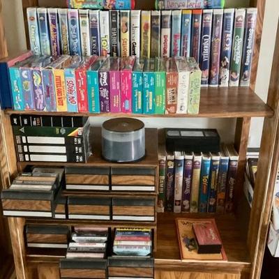 VHS tapes & cassette tapes.