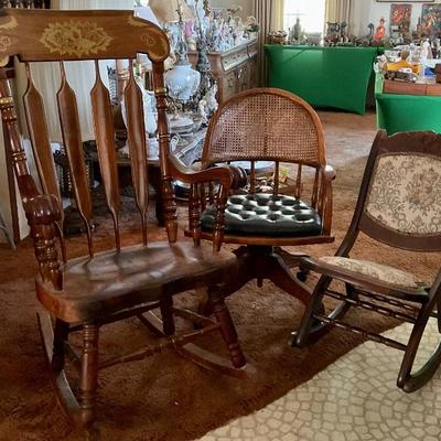 Variety of vintage chairs 